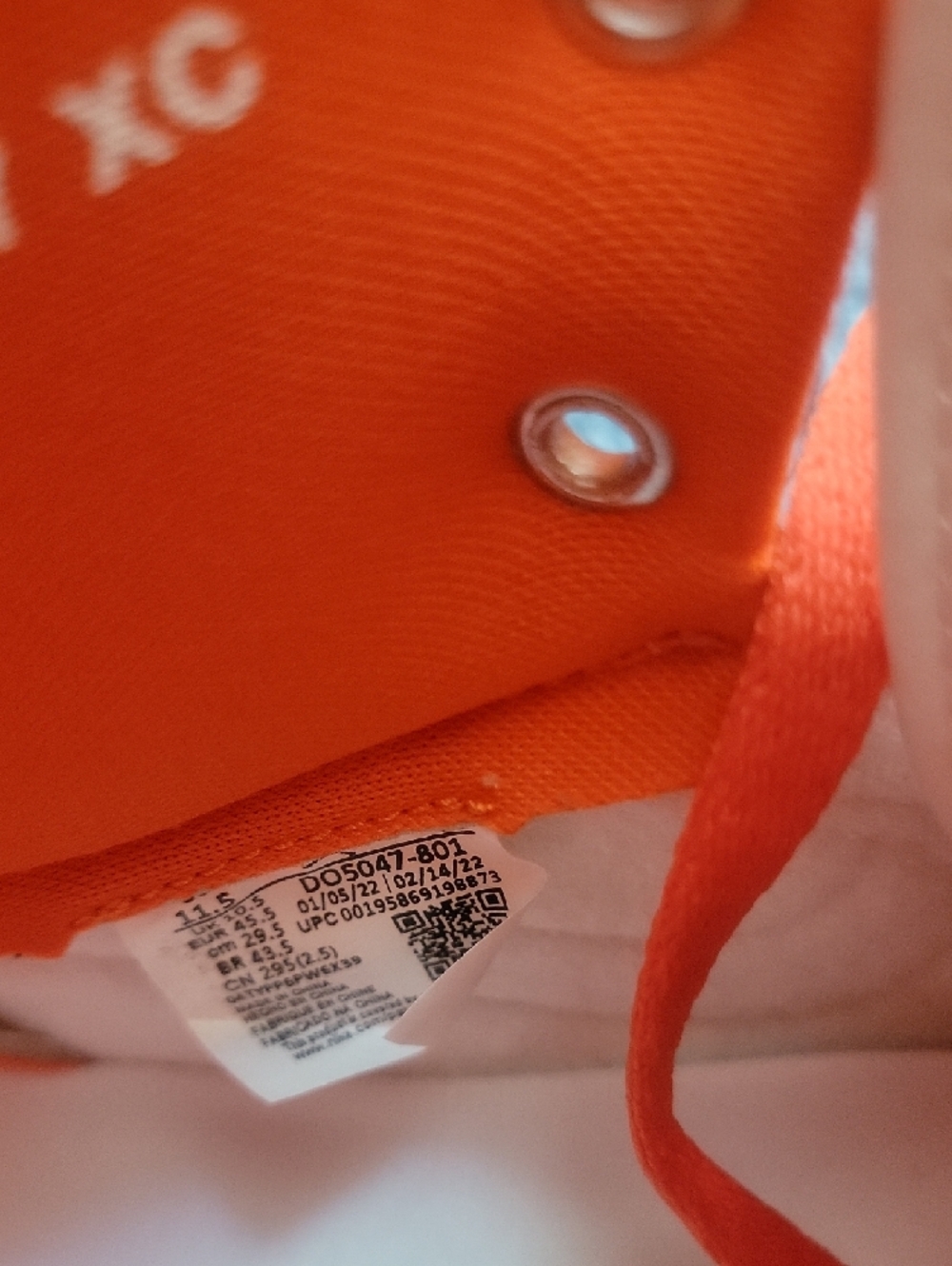 Nike Mens High-Top Sneakers in Orange and White - Picture 3 of 6
